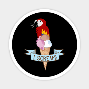 Scarlet Macaw Ice Cream Parrot Magnet